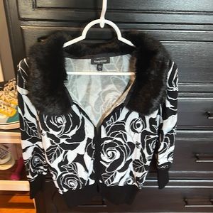 BEBE faux fur sweater cartigan
